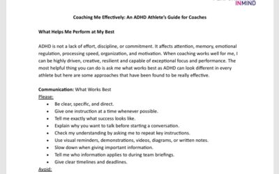 Coaching me effectively: An ADHD athlete’s guide for coaches
